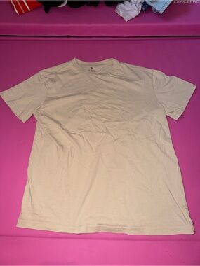 H&M Regular Fit Short Sleeve Crewneck T-Shirt Sand Beige Size Small